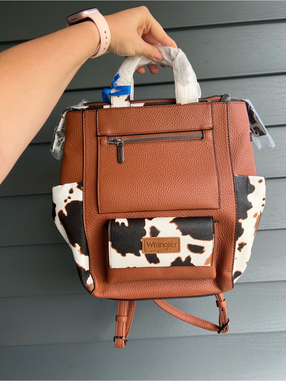 NEW Montana West Wrangler Cow Print Backpack Purse for Women Vegan Leather